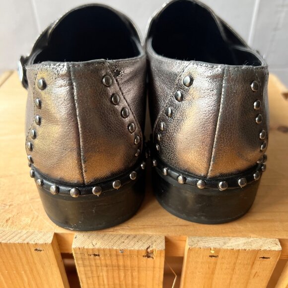 Adrianna Papell size 9 Silver Metallic Studded Loafers - Picture 5 of 14